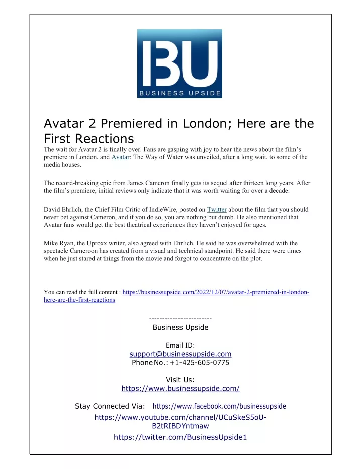 avatar 2 premiered in london here are the first