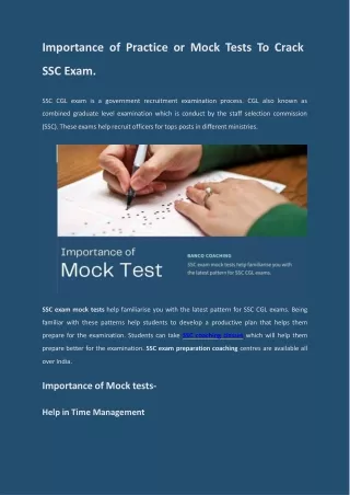 importance of practice or mock tests to crack