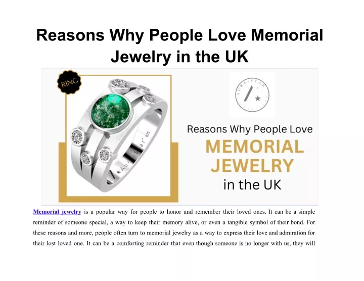 reasons why people love memorial jewelry in the uk