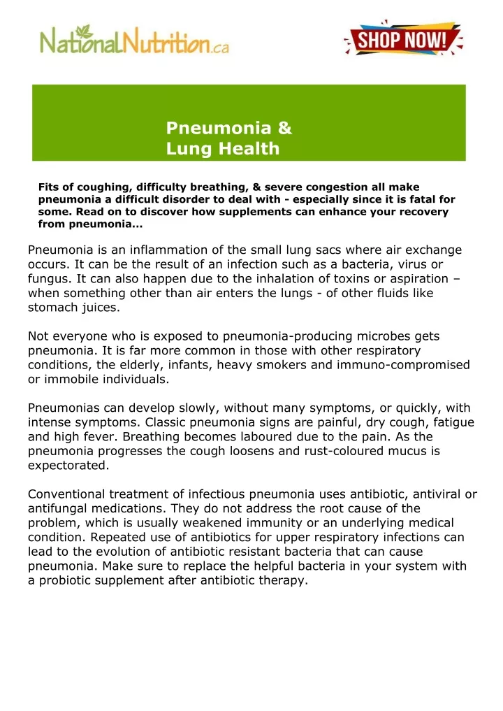 pneumonia lung health