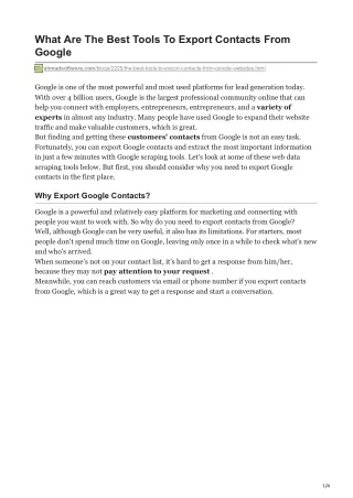 what are the best tools to export contacts from