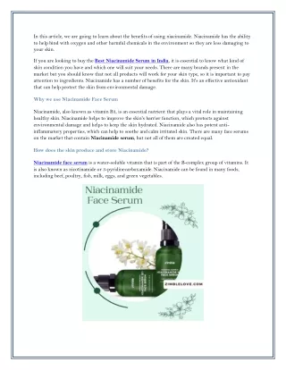 Amazing Benefits of Niacinamide Serum For Your Skin