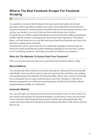 what is the best facebook scraper for facebook