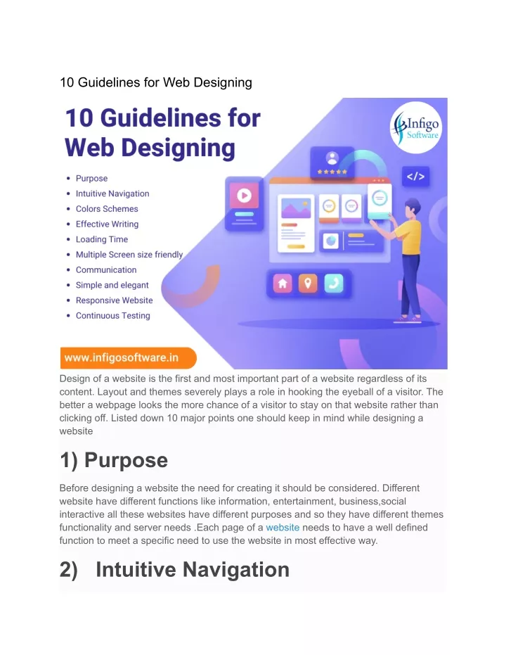 10 guidelines for web designing