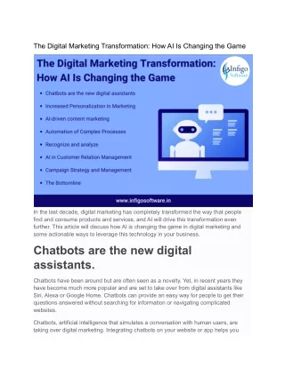 The Digital Marketing Transformation_ How AI Is Changing the Game