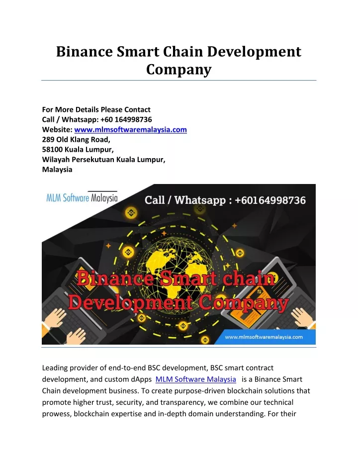 binance smart chain development company