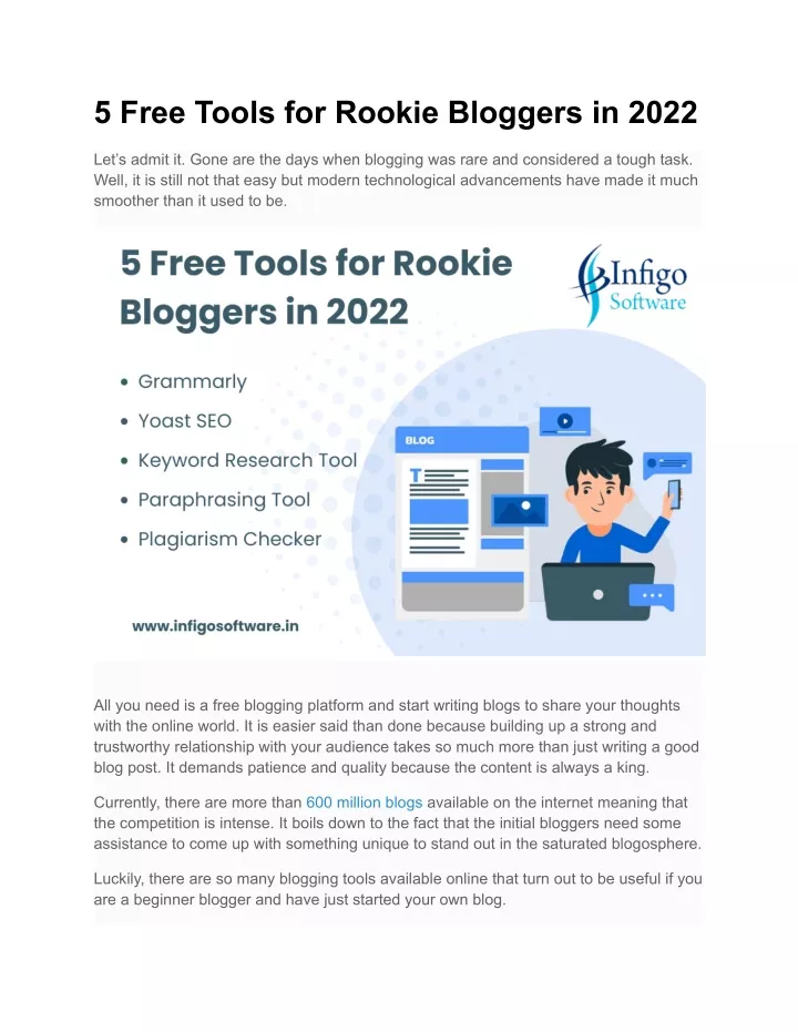 5 free tools for rookie bloggers in 2022