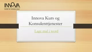 innova kurs og konsulenttjenester