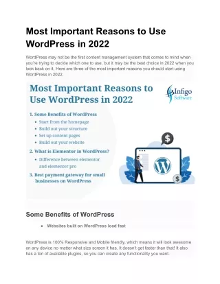 Most Important Reasons to Use WordPress in 2022