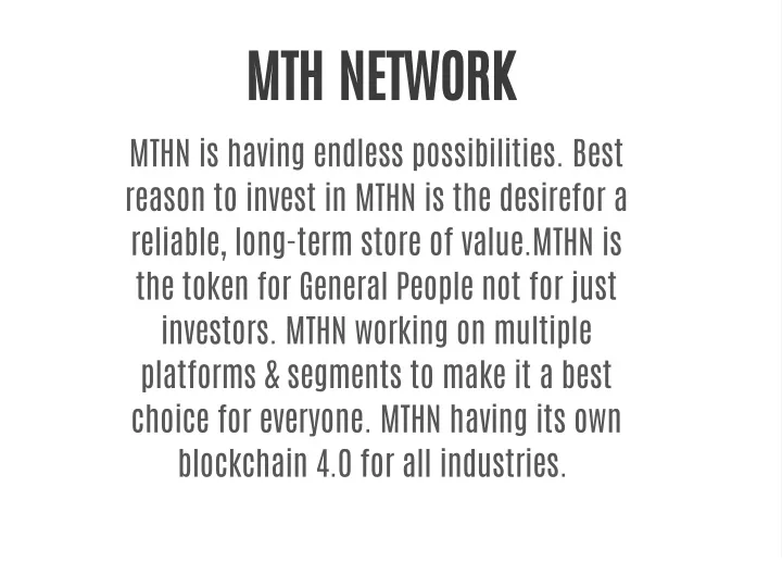 mth network mthn is having endless possibilities