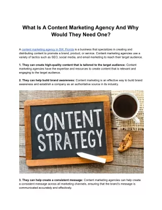 what is a content marketing agency and why would