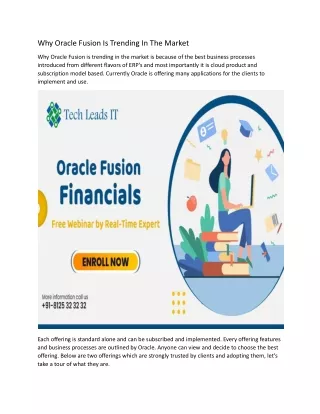 why oracle fusion is trending in the market