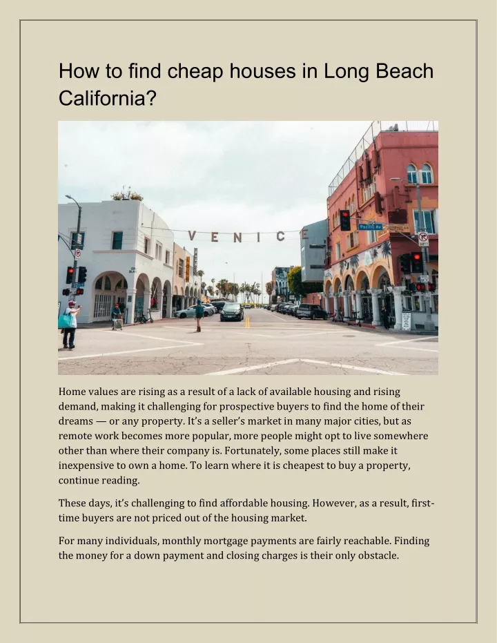 how to find cheap houses in long beach california