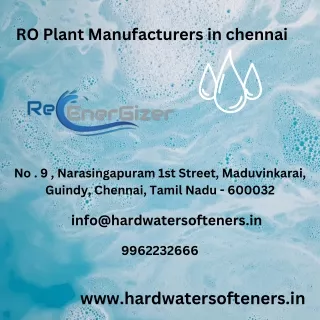 RO Plant Manufacturers in chennai