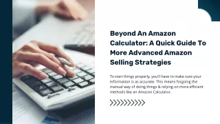 Beyond An Amazon Calculator A Quick Guide To More Advanced Amazon Selling Strategies