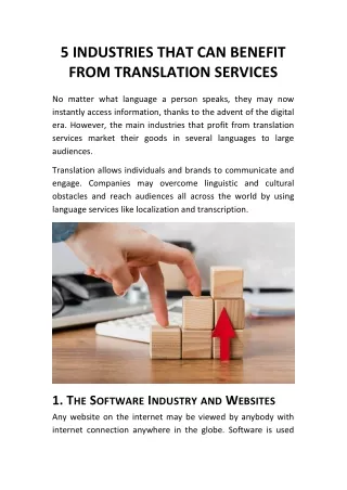 5 INDUSTRIES THAT CAN BENEFIT FROM TRANSLATION SERVICES