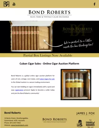 Cuban Cigar Sales - Online Cigar Auction Platform