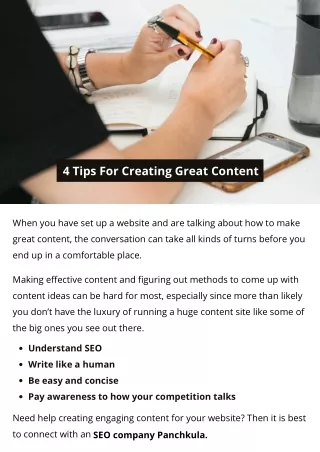 4 tips for creating great content