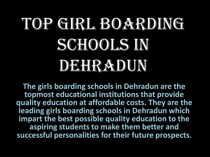 top girl boarding schools in dehradun