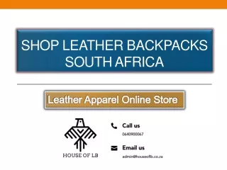 Shop Leather Backpacks South Africa