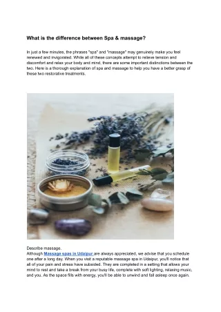 what is the difference between spa massage
