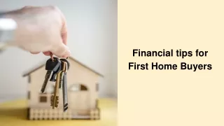 Financial tips for First Home Buyers