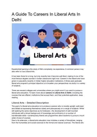 A Guide To Careers In Liberal Arts In Delhi
