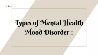 types of mental health mood disorder