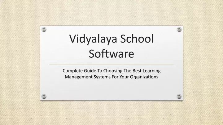 vidyalaya school software