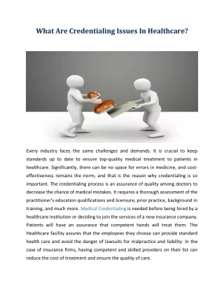 What Are Credentialing Issues In Healthcare?