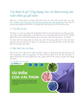 v i thun l g ng d ng c a v i thun trong