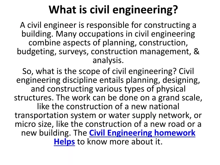 what is civil engineering