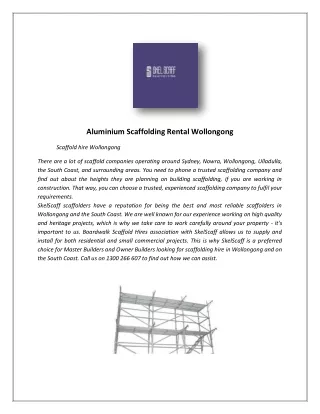 Steel Scaffolding Wollongong - SkelScaff