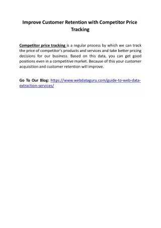 improve customer retention with competitor price