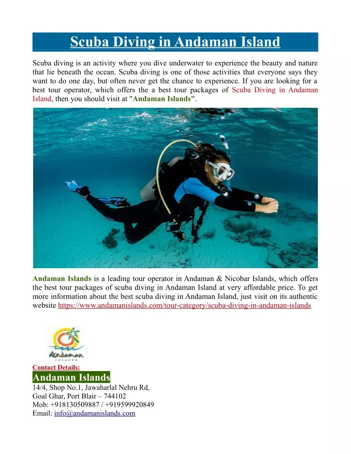 scuba diving in andaman island