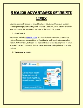 5 major advantages of Ubuntu Linux