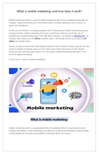 What is mobile marketing, and how does it work?