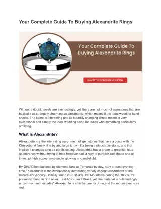 Your Complete Guide To Buying Alexandrite Rings