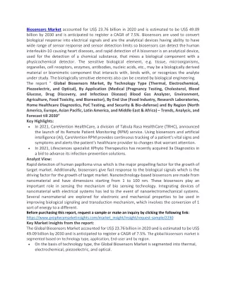 biosensors market accounted for us 23 76 billion