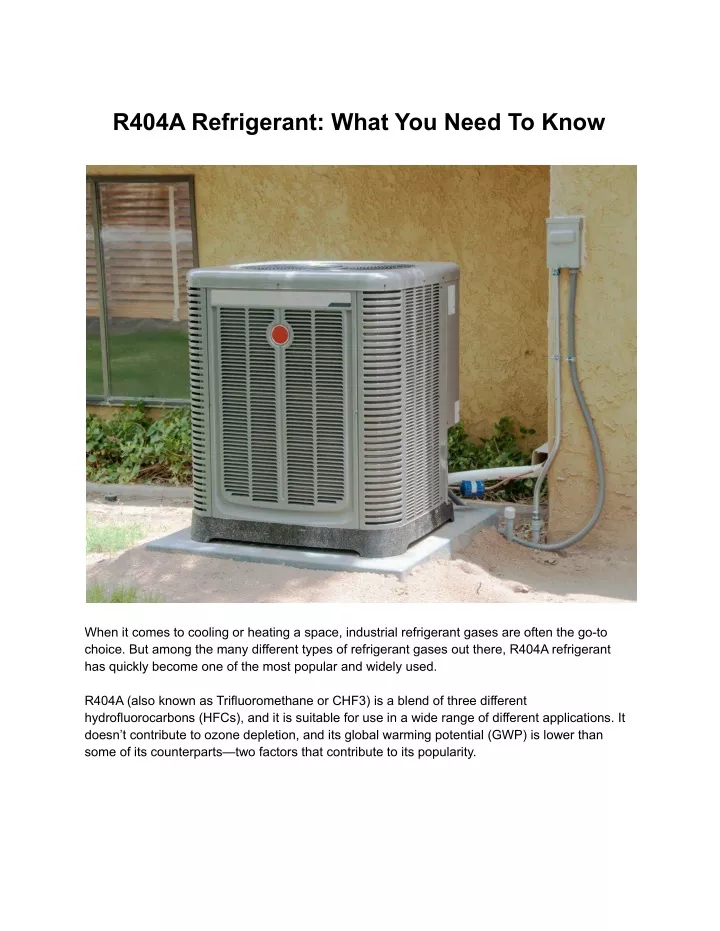 r404a refrigerant what you need to know