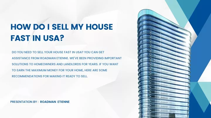 how do i sell my house fast in usa