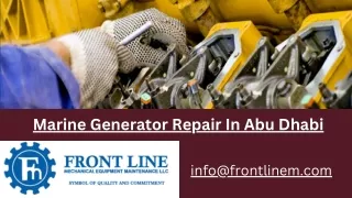 Marine Generator Repair In Abu Dhabi