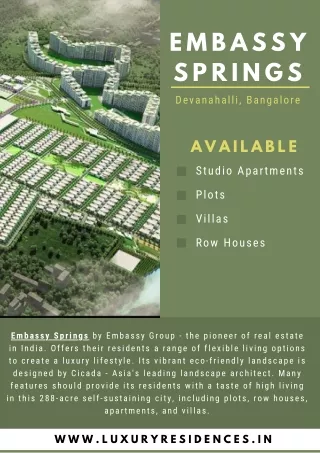embassy springs devanahalli bangalore