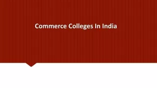 Commerce Colleges In India