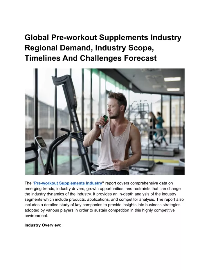 global pre workout supplements industry regional