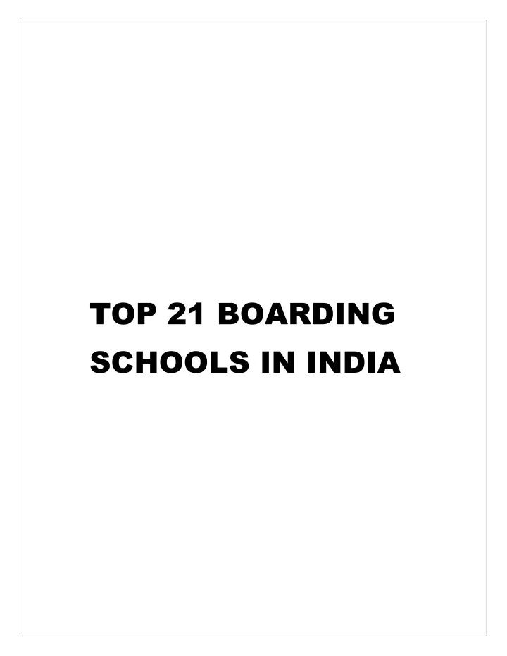 top 21 boarding schools in india