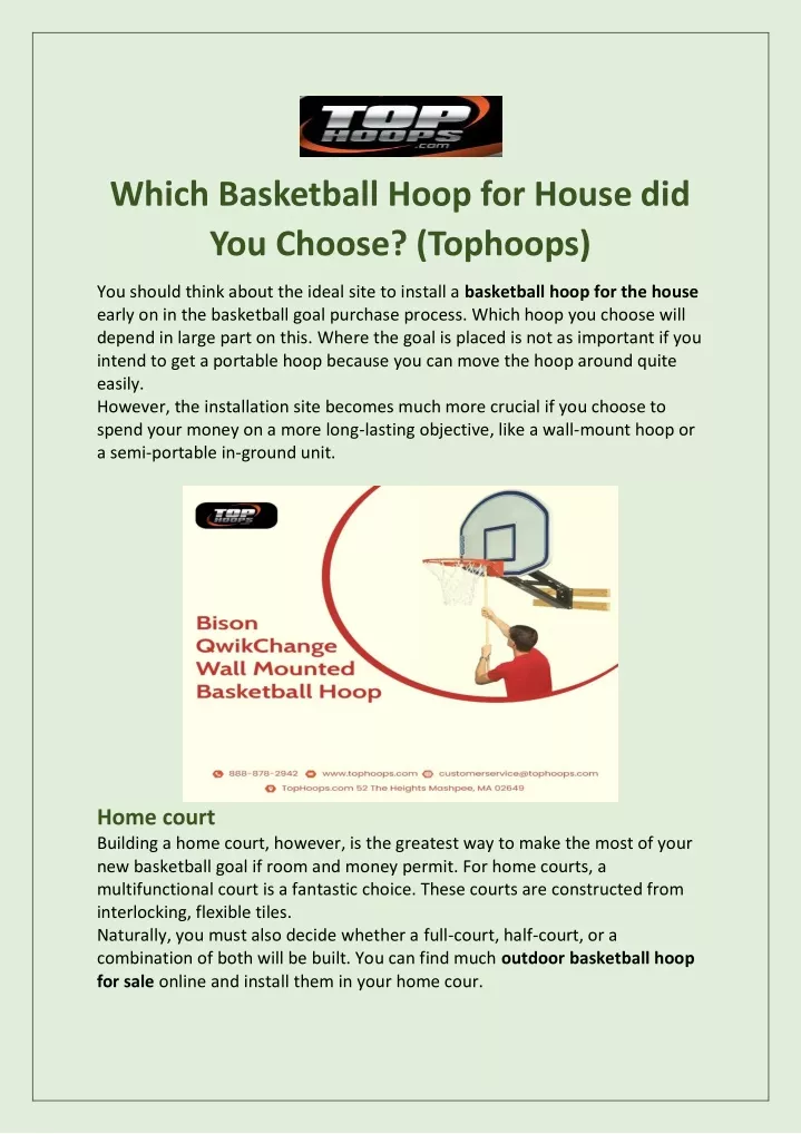 which basketball hoop for house did you choose