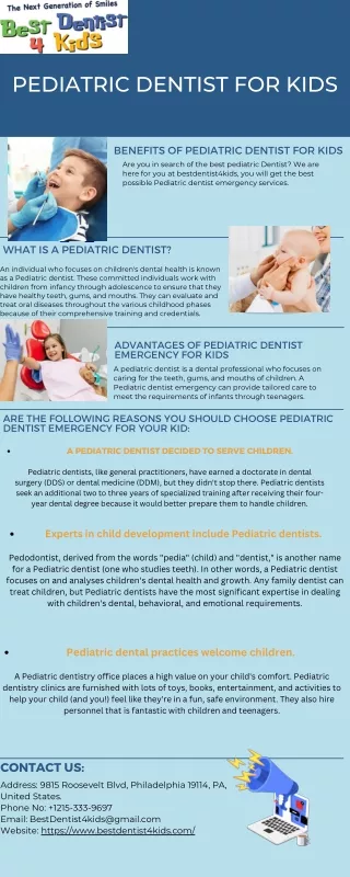 Affordable Pediatric Dentist in Philadelphia USA.