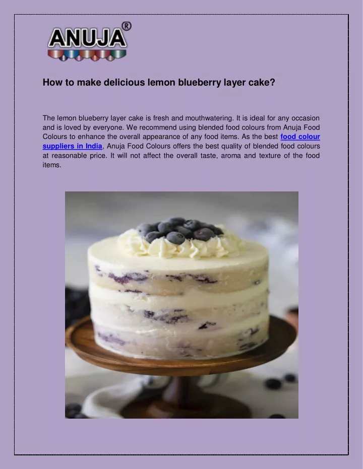 how to make delicious lemon blueberry layer cake