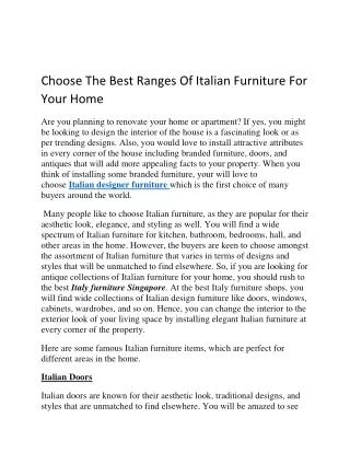 Buy Luxury Italian Designer Furniture In Singapore | Cubo Collective